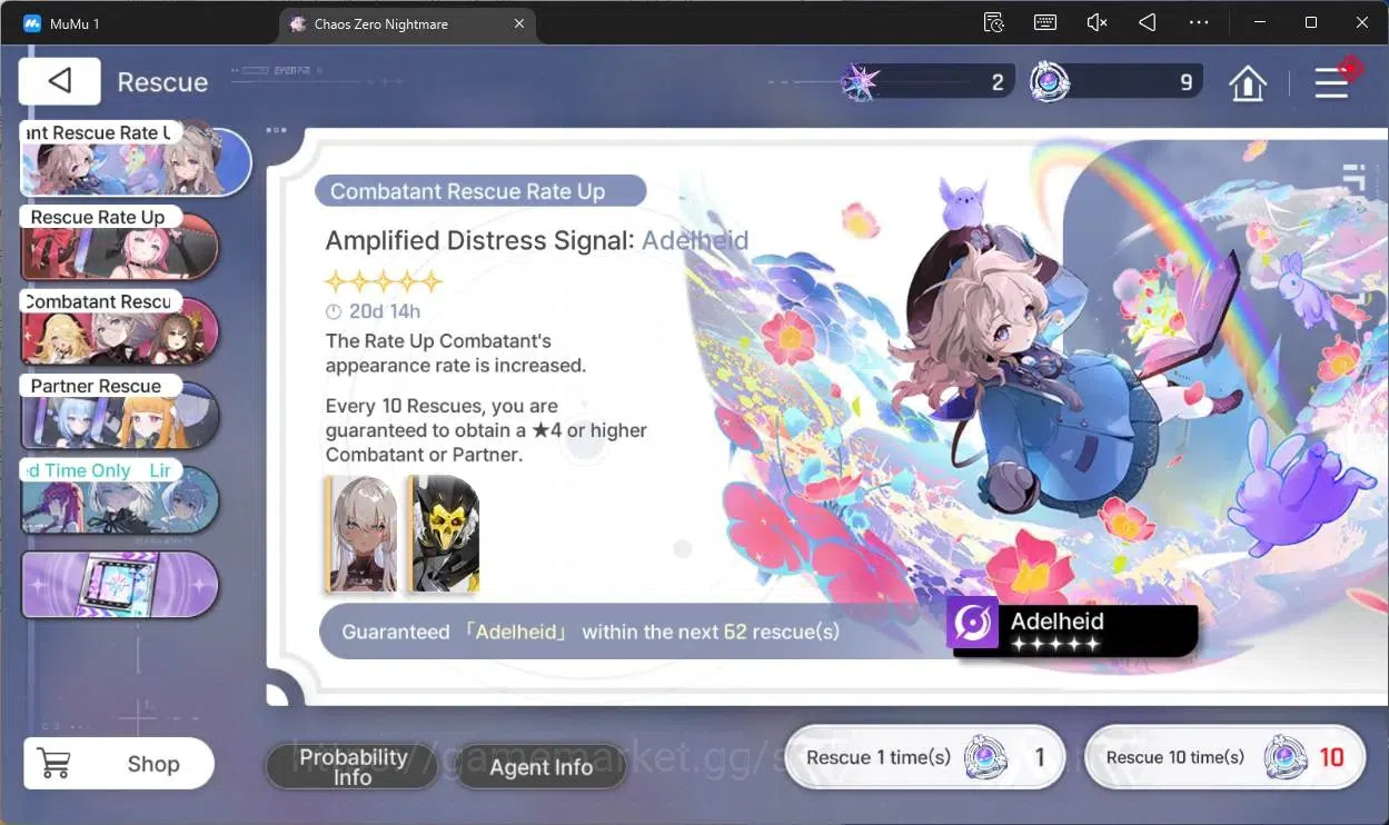 Chaos Zero Nightmare Accounts ASIA | LV54 | SSR 6 | Heidemarie ME2 | Diana ME1 | image 11