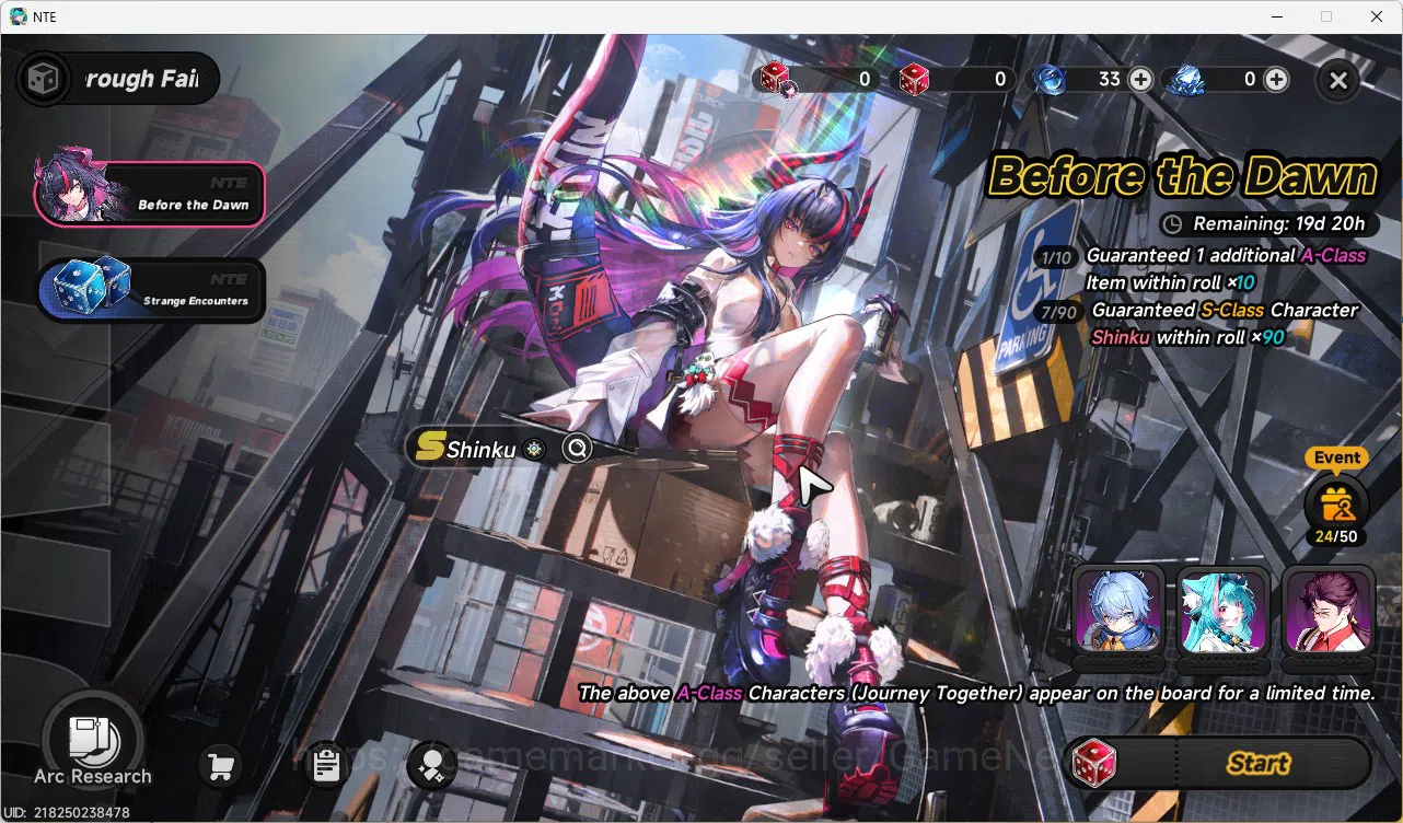 Neverness to Everness Accounts GLOBAL SEA|HL 8|5 SSR 2 Limit[Shinku,Hotori,Sakiri,Hathor,Jiuyuan A1,]2 Gilder Limit|6 SR|3S 13