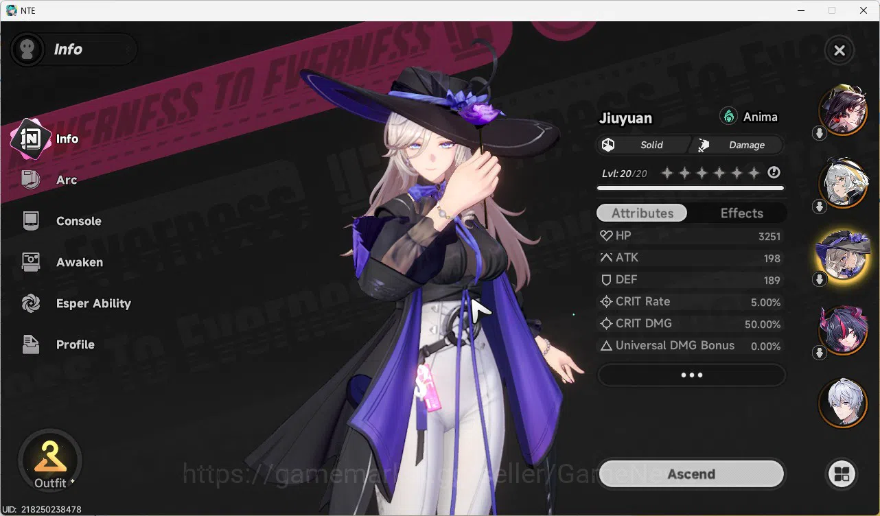 Neverness to Everness Accounts GLOBAL SEA|HL 8|5 SSR 2 Limit[Shinku,Hotori,Sakiri,Hathor,Jiuyuan A1,]2 Gilder Limit|6 SR|3S 4