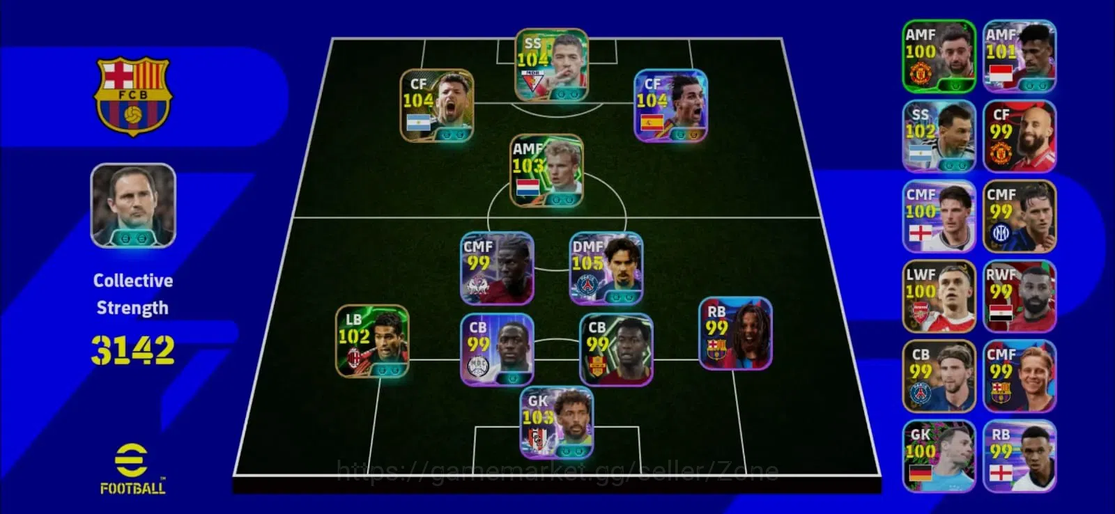 eFootball Accounts High-End Mobile|PW 3142|5 Showtime(Vitinha, Vozinha, Ferran Forres,Etc)| 4Epic(Suarez, Bergkamp 1