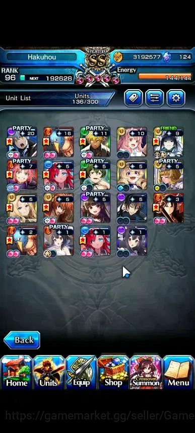 Grand Summoners Accounts Global|Rank 96|1 Sp Art|18 Ascend+9 TW|[Fen,GC Pla image 5