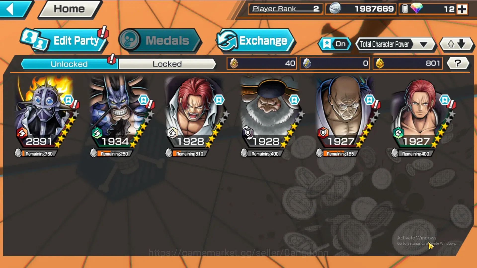 One Piece Bounty Rush Accounts GLOBAL|GF 801|5Ex|Kaido,DD Shanks,Jay Saturn,St Nu image 10