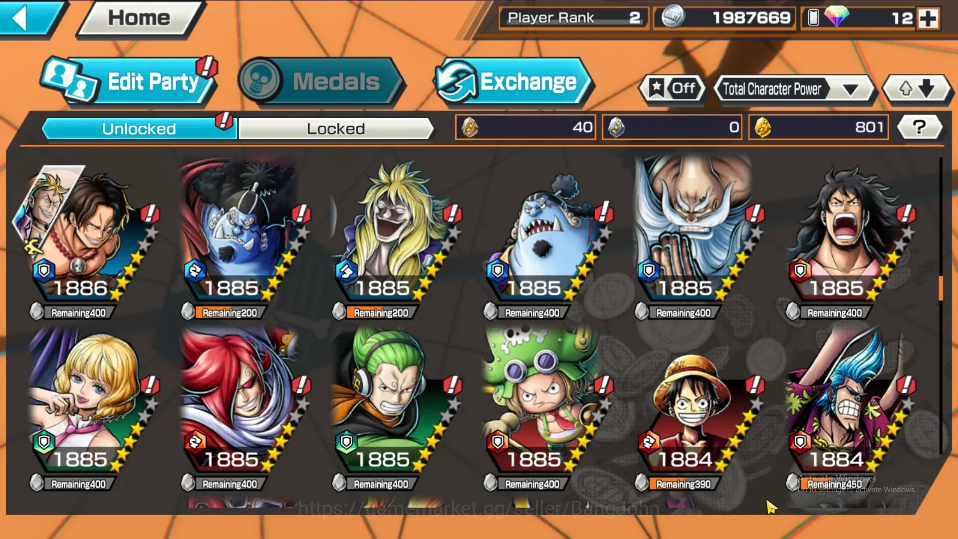 One Piece Bounty Rush Accounts GLOBAL|GF 801|5Ex|Kaido,DD Shanks,Jay Saturn,St Nu image 4