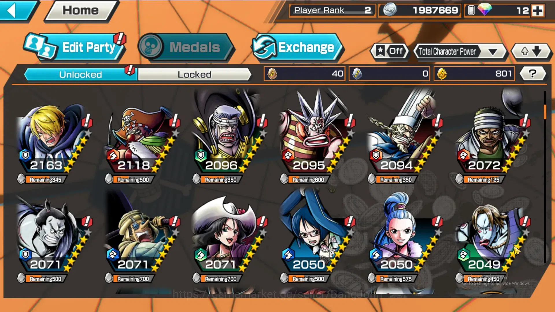 One Piece Bounty Rush Accounts GLOBAL|GF 801|5Ex|Kaido,DD Shanks,Jay Saturn,St Nu image 8
