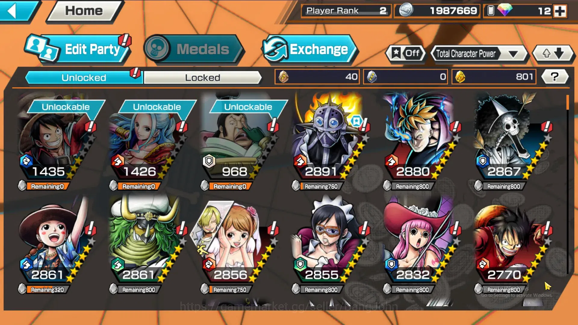 One Piece Bounty Rush Accounts GLOBAL|GF 801|5Ex|Kaido,DD Shanks,Jay Saturn,St Nu image 9