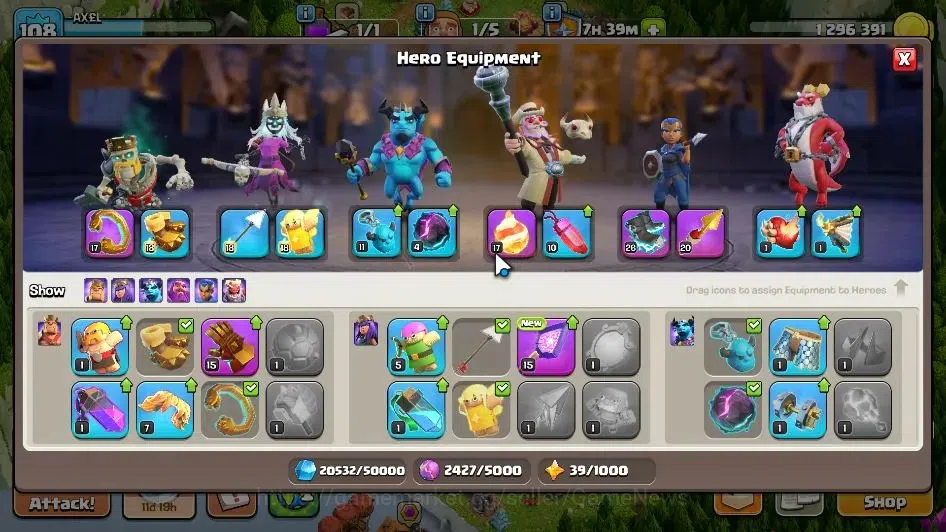 Clash of Clans Accounts LV 108|TH 16-BH 9|HH 9|Limited Skin|BK 30,AQ 47,GW image 12