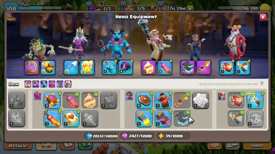 Clash of Clans Accounts LV 108|TH 16-BH 9|HH 9|Limited Skin|BK 30,AQ 47,GW image 13