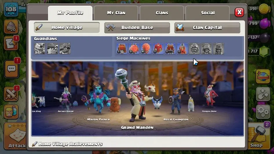 Clash of Clans Accounts LV 108|TH 16-BH 9|HH 9|Limited Skin|BK 30,AQ 47,GW image 4