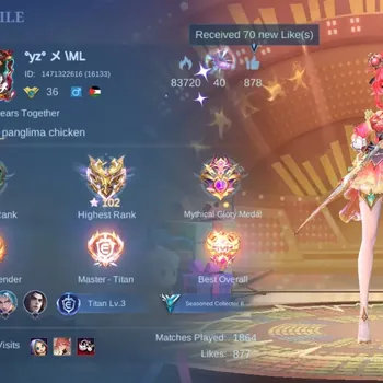Mobile Legends: Bang Bang Accounts Others Global|91S|Seasoned|MYSTIC Julian Lesley Silvanna,9thplace Fanny,Spongebob,Epic