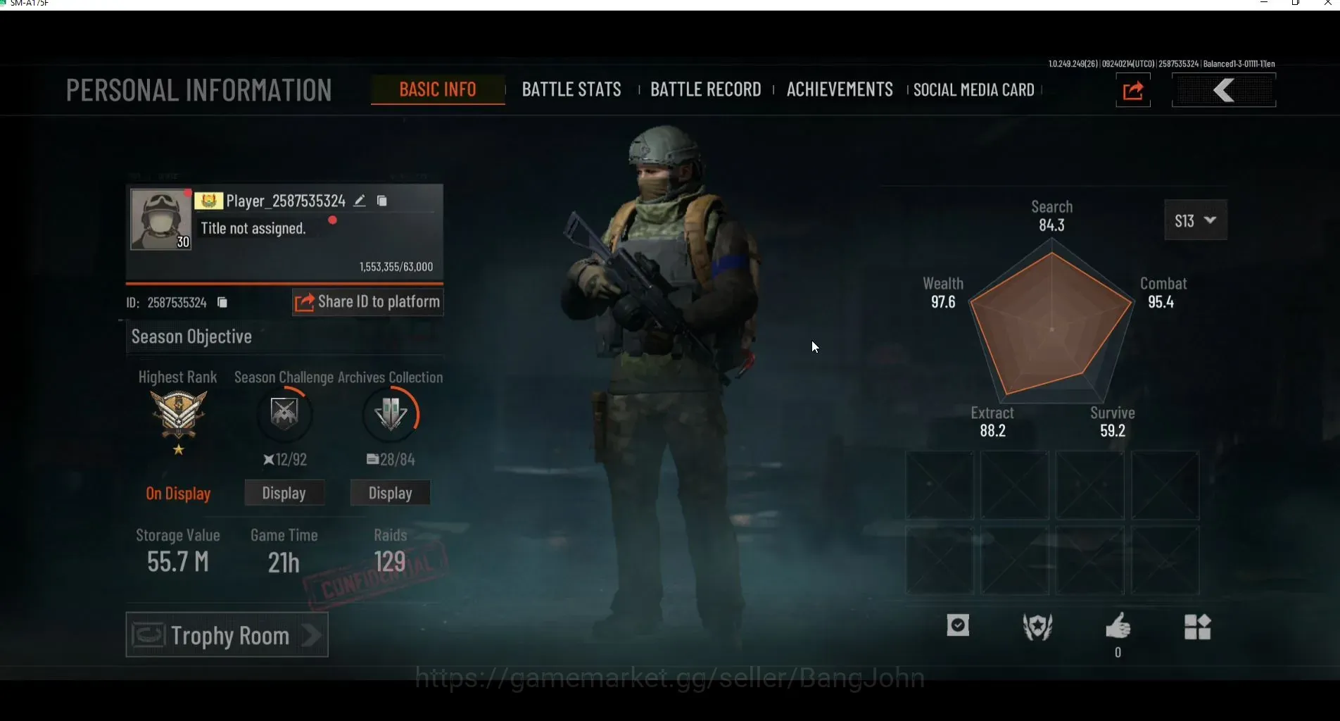 Arena Breakout Accounts High Value Mobile |LV 30| SV 55,7M | CV 50,1M | Exclusive MG H416,Ba T951 | OF AKM,TB M4A1,CBe 1