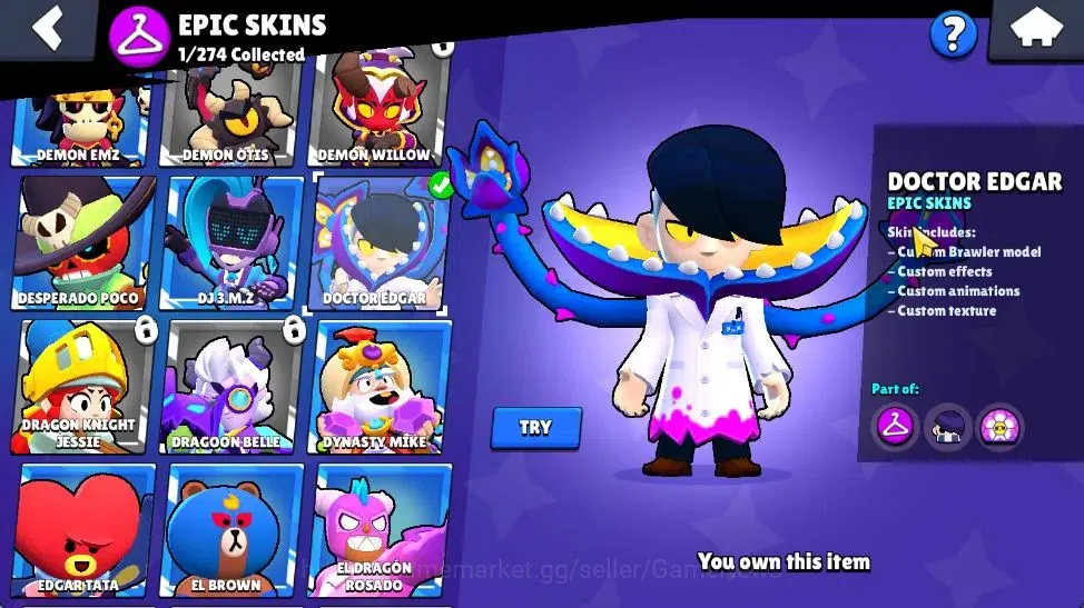 Brawl Stars Accounts 1005 Trophy | 20 Brawler 3 Max Lvl [Shelly,Penny,B image 12