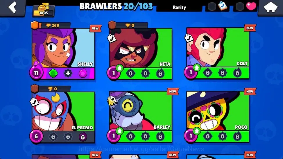 Brawl Stars Accounts 1005 Trophy | 20 Brawler 3 Max Lvl [Shelly,Penny,B image 8