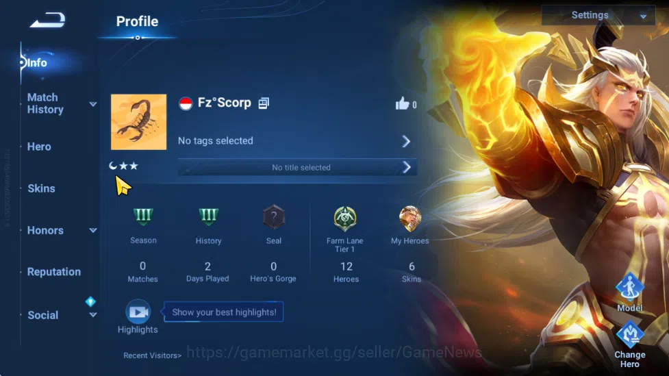 Honor of Kings Accounts Hero 12 Skin 6|De Renjie(Legend),Buron(S2),2 Rare( image 2