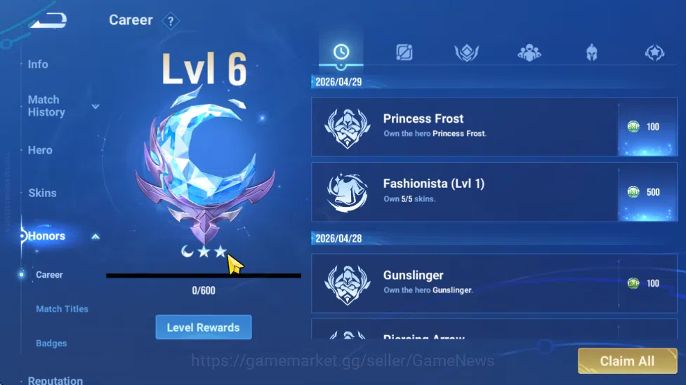 Honor of Kings Accounts Hero 12 Skin 6|De Renjie(Legend),Buron(S2),2 Rare( image 3