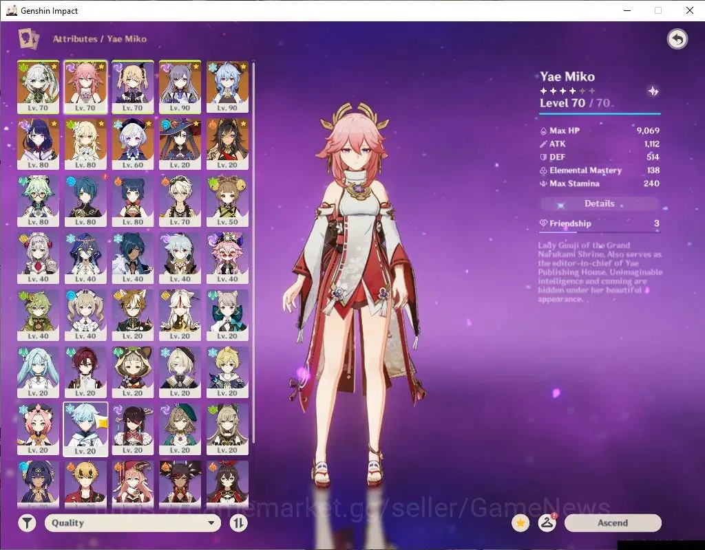 Genshin Impact Accounts ASIA|AR 55|4 imit+1(*5Weapon)|Nahida,Yaemiko,Raide image 3