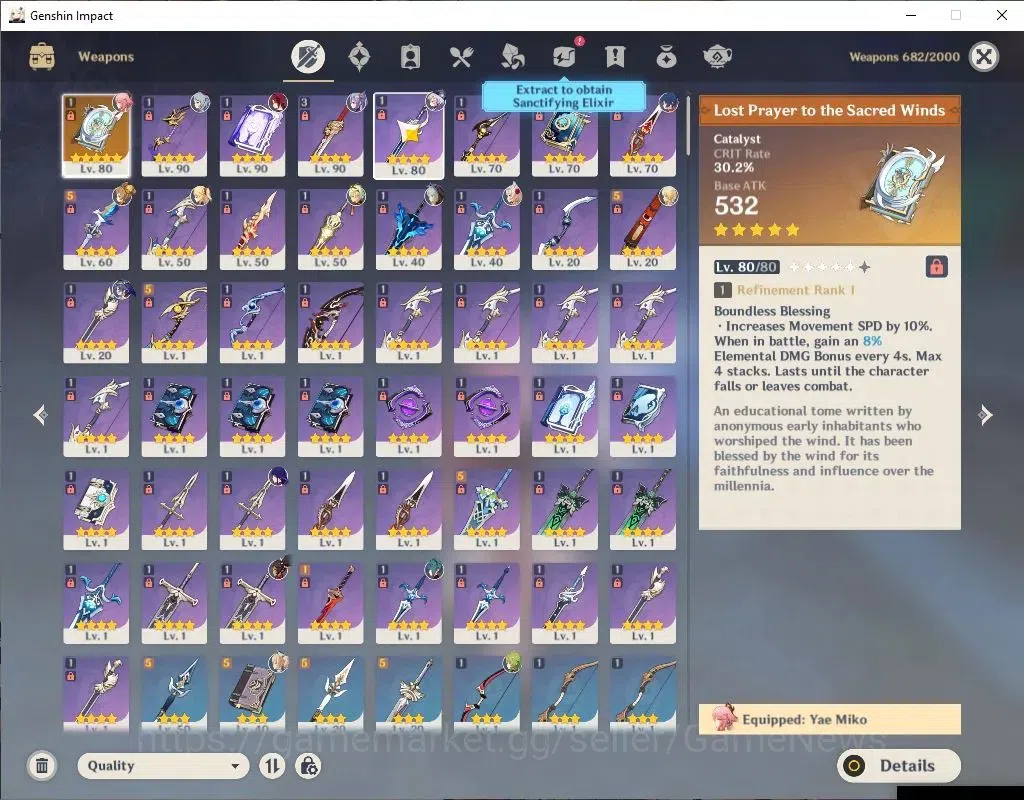 Genshin Impact Accounts ASIA|AR 55|4 imit+1(*5Weapon)|Nahida,Yaemiko,Raide image 8