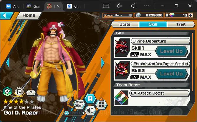One Piece Bounty Rush Accounts Others GLOBAL| EX 4| PR 8|BP Kuzan,GP Newgate,Borsalino,KotP Roger,etc|More Detail Check 10