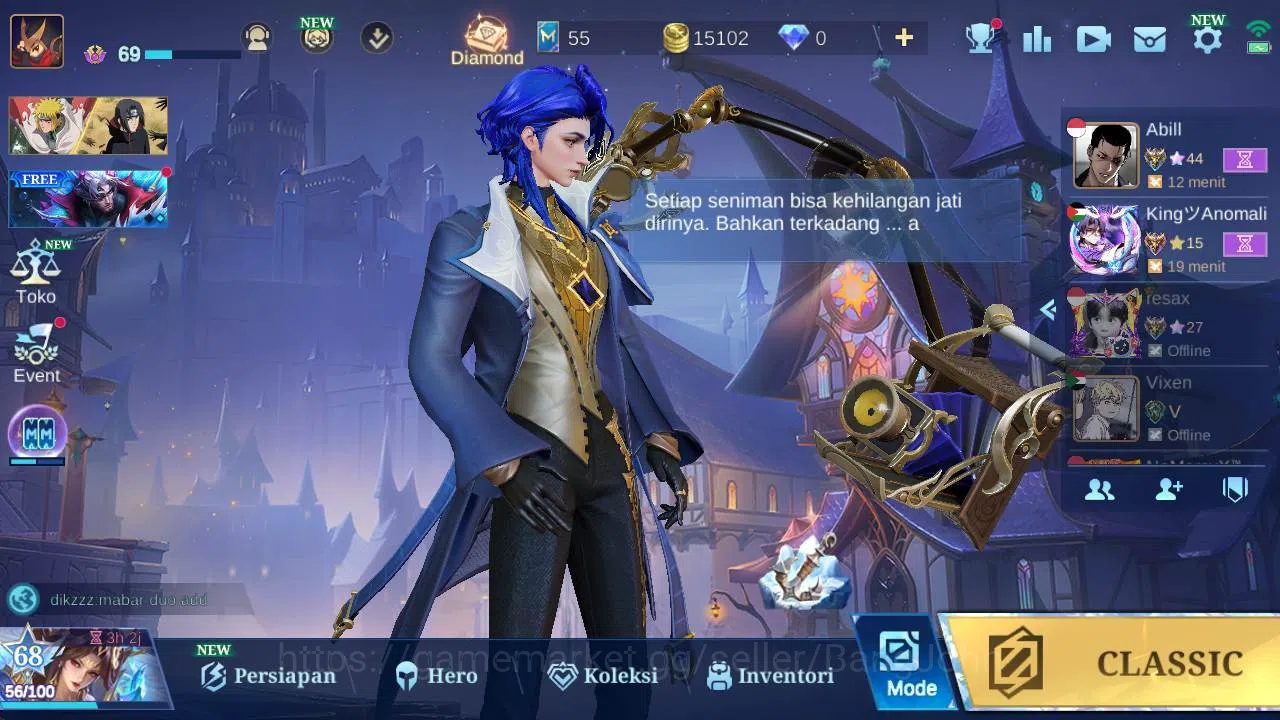 Mobile Legends: Bang Bang Accounts Others Global|Skin 169|Expert|KOF Karina,PACE Fanny,S.A.B.E.R Rafaela+Cyclops,DargonT 1