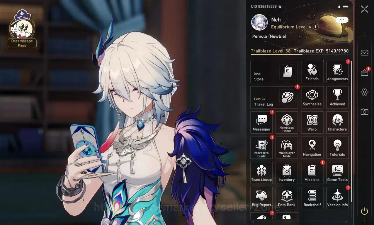 Honkai Star Rail Accounts ASIA|TL58|Yao Guang E1+Sign S1 Lv70|Silver Wolf Lv image 1