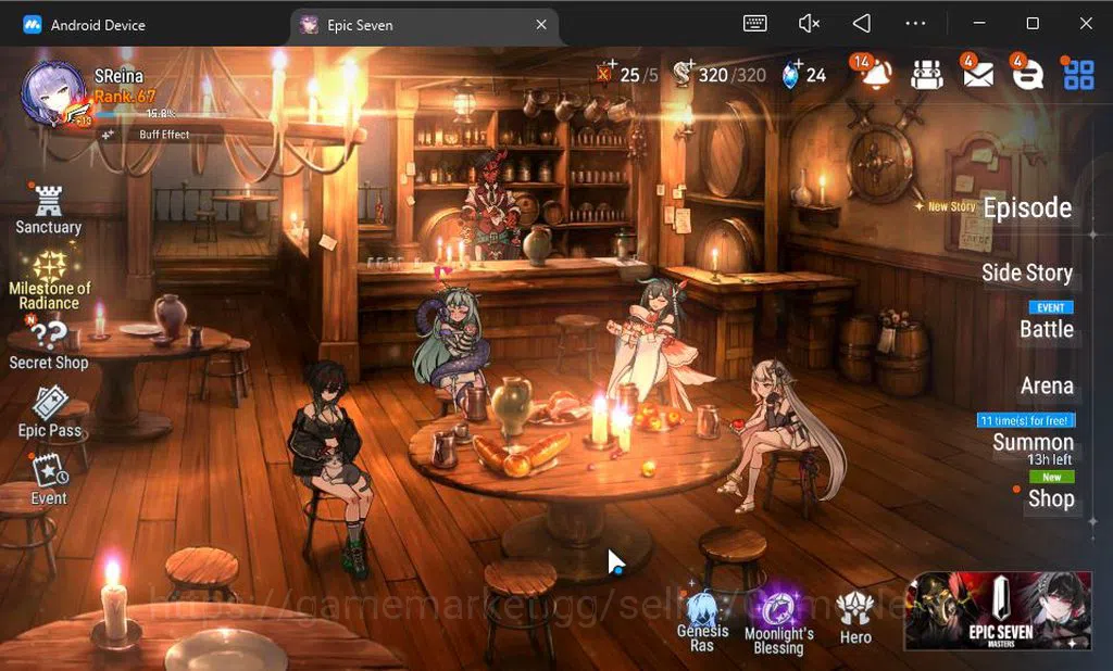 Epic Seven Accounts GBL UNVERIF|12 ML(LOT Scales,DK Sharun,Zio,Etc)+Se image 1