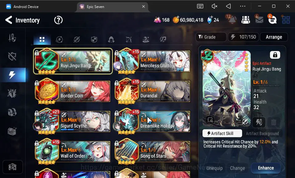 Epic Seven Accounts GBL UNVERIF|12 ML(LOT Scales,DK Sharun,Zio,Etc)+Se image 11