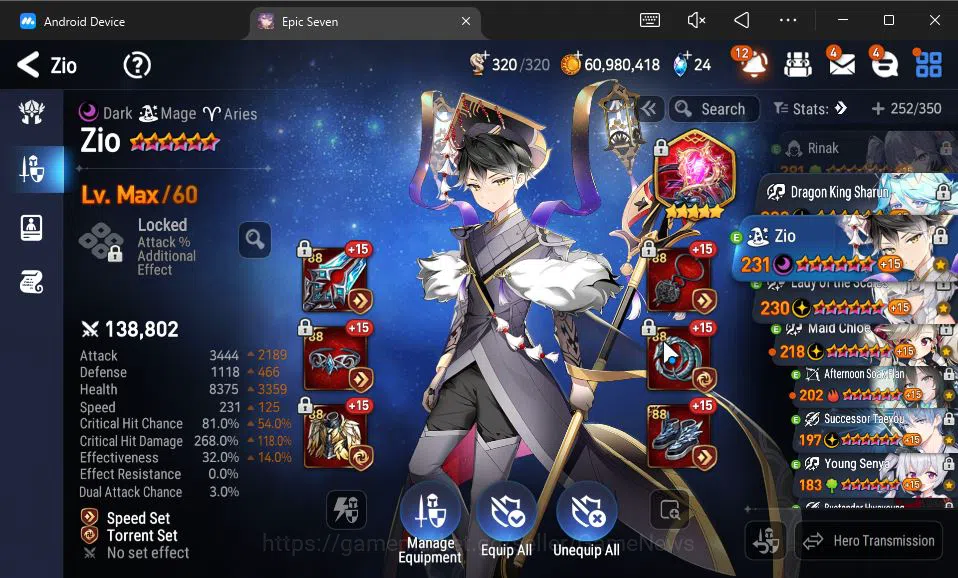 Epic Seven Accounts GBL UNVERIF|12 ML(LOT Scales,DK Sharun,Zio,Etc)+Se image 5