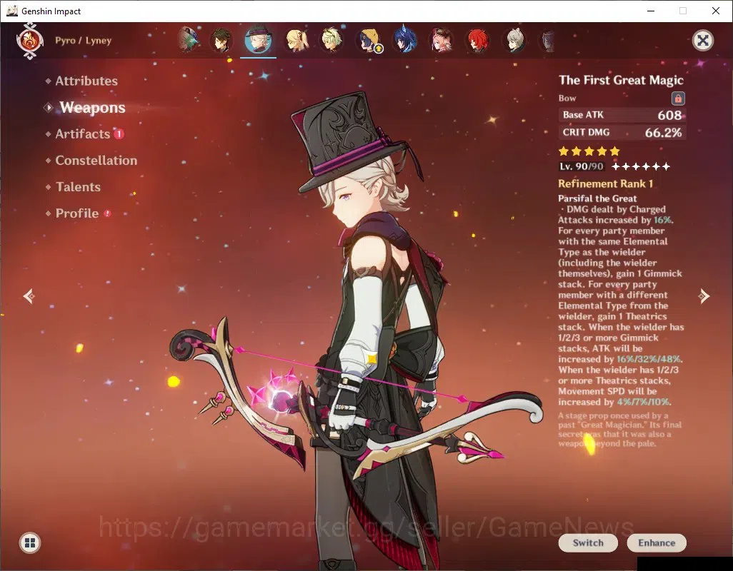 Genshin Impact Accounts ASIA|AR 56|Rate ON|6 Limited + 5 (*5Weap)|Lyney+Si image 5