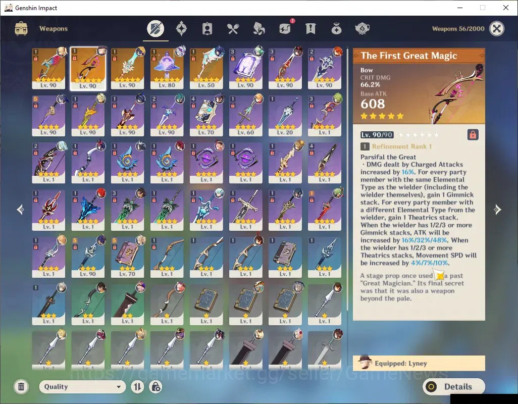 Genshin Impact Accounts ASIA|AR 56|Rate ON|6 Limited + 5 (*5Weap)|Lyney+Si image 7