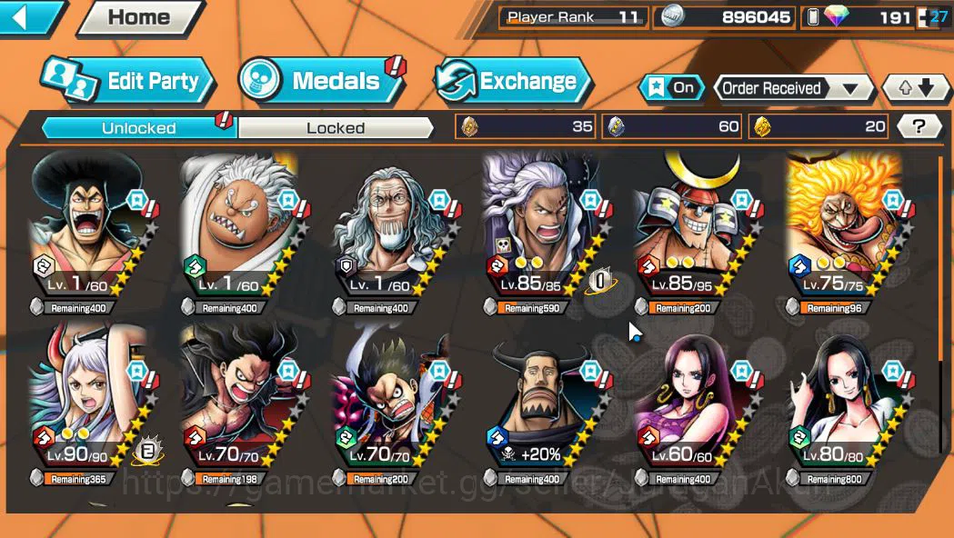 One Piece Bounty Rush Accounts Mid-Tier Global|2 EX META|Charlotte Linlin,Kaido's Son Yamato|Rank11|Log Bandai||Check 3