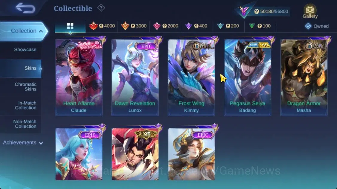 Mobile Legends: Bang Bang Accounts Hero 100|Skin 208|Mistbender Aldous,KOF Karina,Lbo image 10
