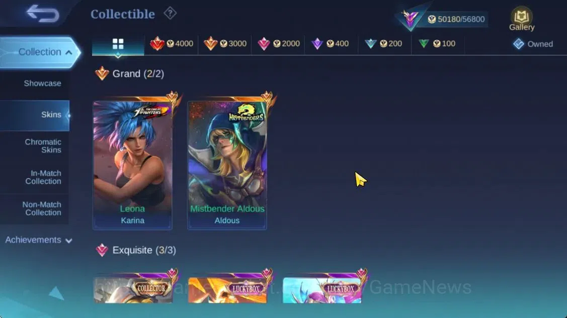 Mobile Legends: Bang Bang Accounts Hero 100|Skin 208|Mistbender Aldous,KOF Karina,Lbo image 5