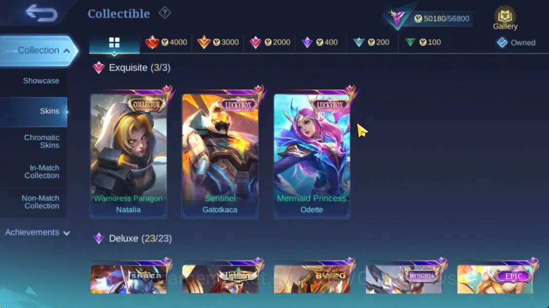Mobile Legends: Bang Bang Accounts Hero 100|Skin 208|Mistbender Aldous,KOF Karina,Lbo image 6