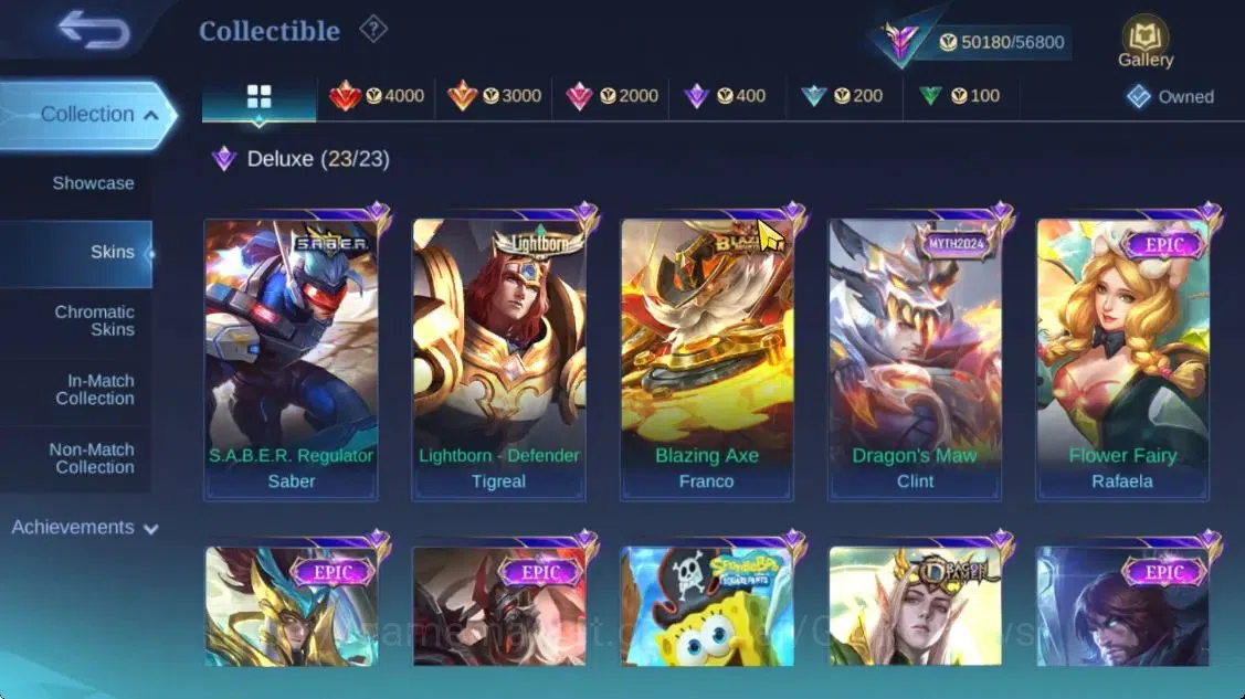 Mobile Legends: Bang Bang Accounts Hero 100|Skin 208|Mistbender Aldous,KOF Karina,Lbo image 7