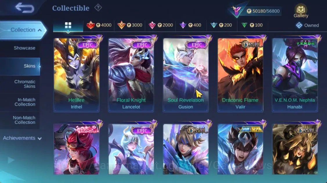 Mobile Legends: Bang Bang Accounts Hero 100|Skin 208|Mistbender Aldous,KOF Karina,Lbo image 9