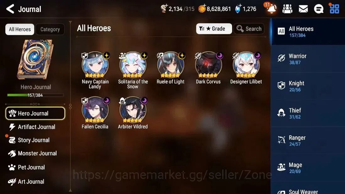 Epic Seven Accounts High-End Global|Unverif|7ML (NCL,SS,RL,DC,DL,AVliderd)+Fumyr|PoH ON|SS 2.1K|1.4K MM|Stove(ES868Z) 1
