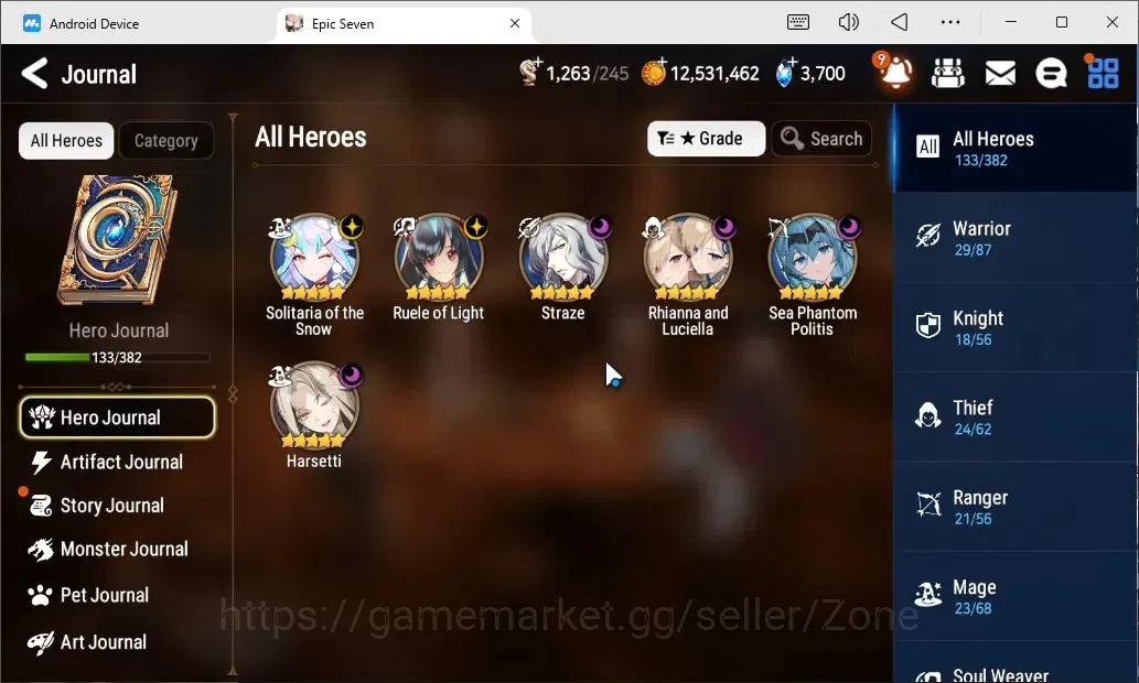 Epic Seven Accounts High-End Global Unverif|6ML (Straze, RnL, RoL, Harsetti, Solitaria Etc.)+E.A.Fumyr,Landy,Estelle,TA 7