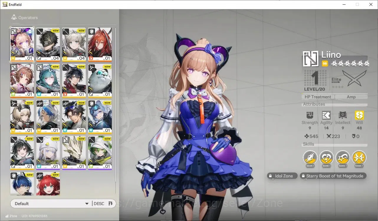 Arknights: Endfield Accounts ASIA| Starter Ch I Process 1| 1Limit : Liino +Sign| 2 SSR : Ardelia, Ember|6.9K Arsenal| Check 1
