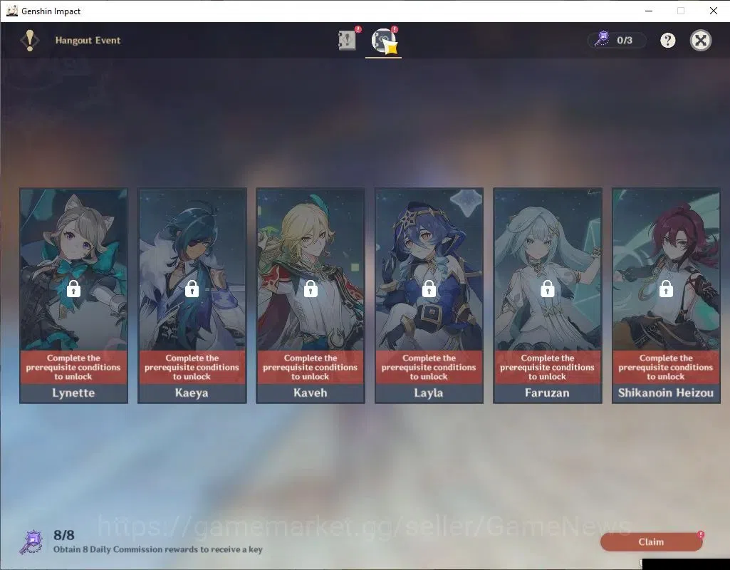 Genshin Impact Accounts Asia|AR 53|2 Limited+3(*5Weapon)|(Varka,Varesa)+Si image 13