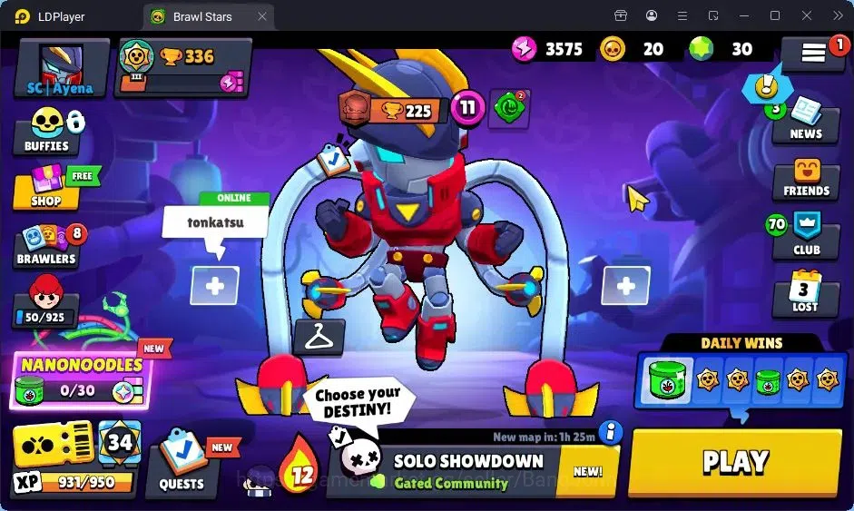 Brawl Stars Accounts Trophy 336 |13 Brawlers|3 Brawler Lv11(Shelly,Edgar,JUJU)|1 Legend(Edgar),2 Mythic,2 Epic Skins|2315 1