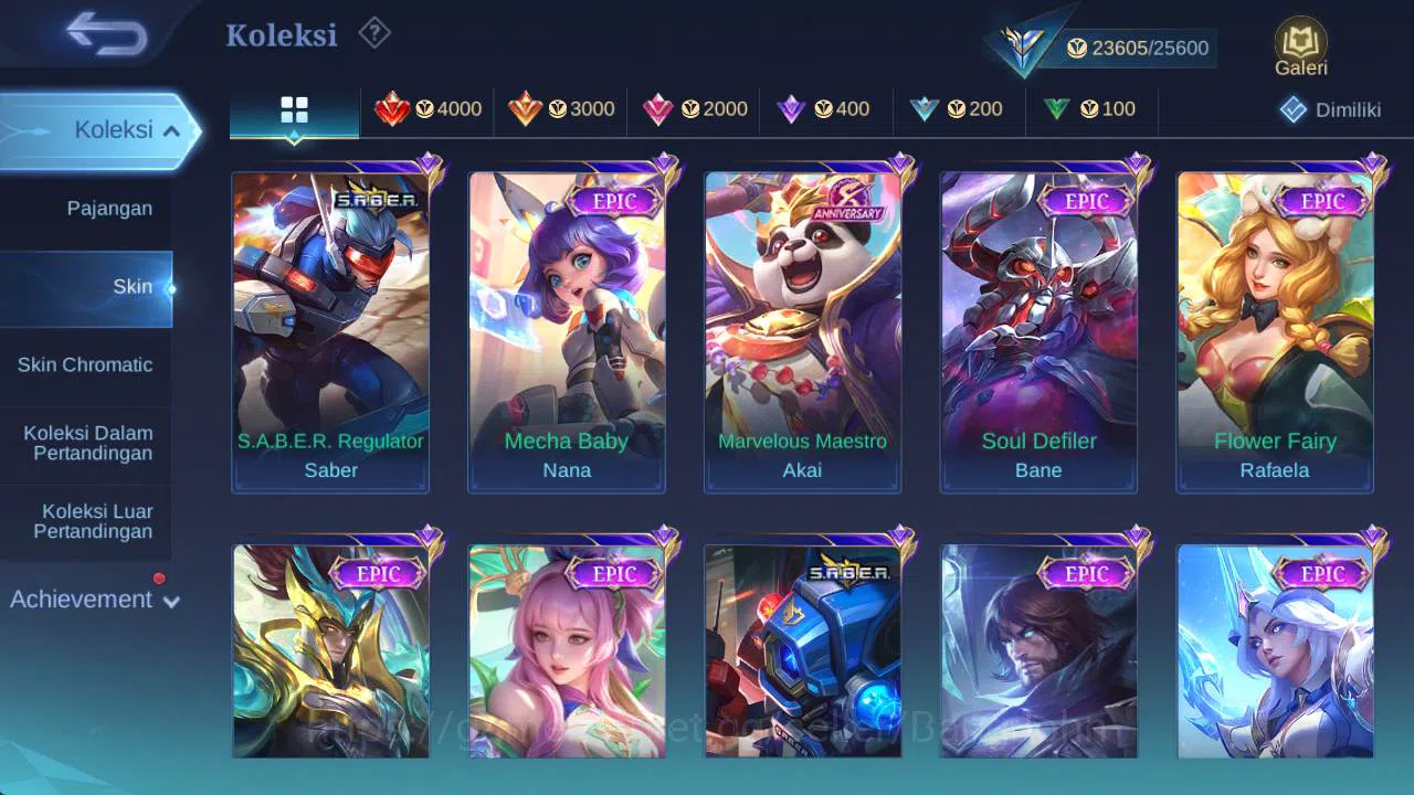 Mobile Legends: Bang Bang Accounts Skin 109, Hero 67, CC nata, epic karrie, Valentine image 11