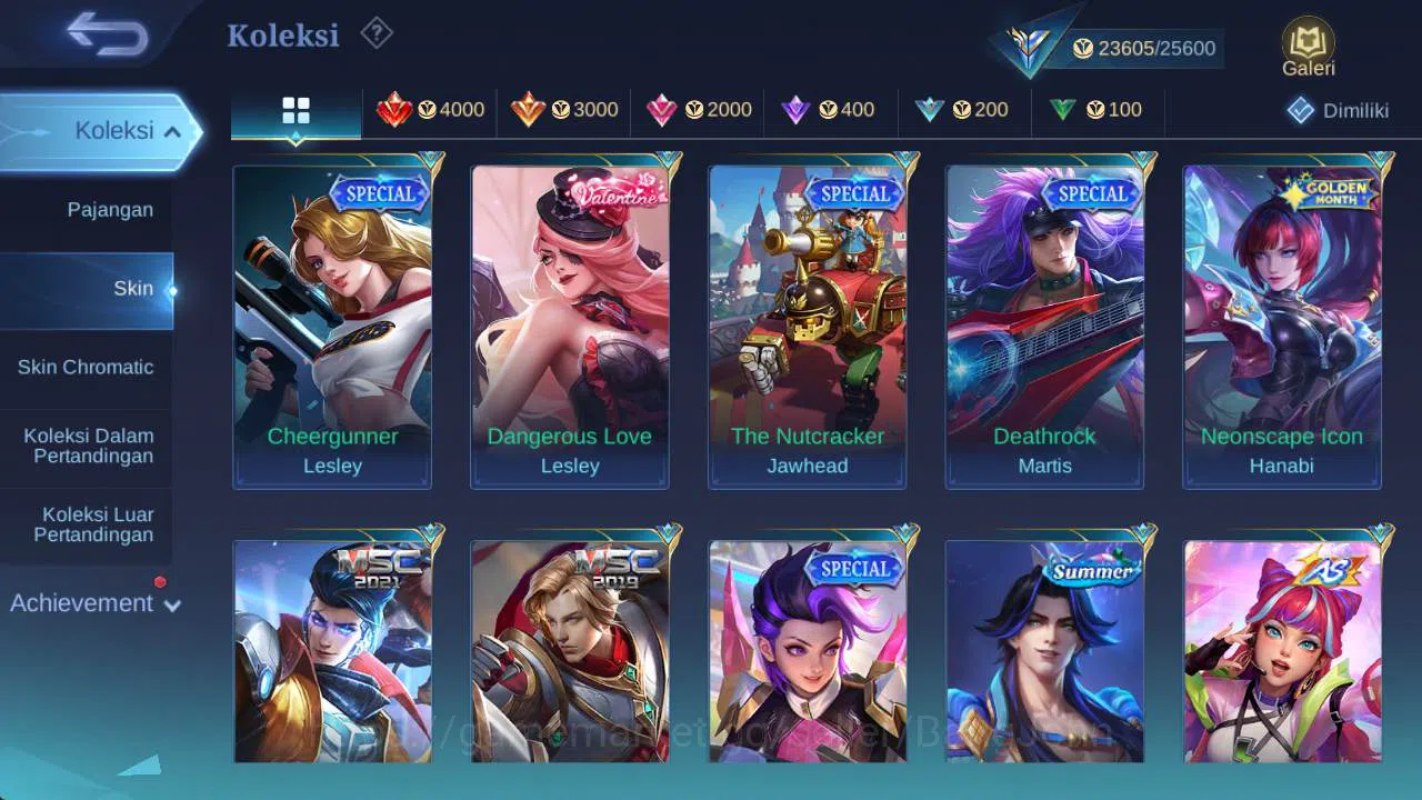 Mobile Legends: Bang Bang Accounts Skin 109, Hero 67, CC nata, epic karrie, Valentine image 7