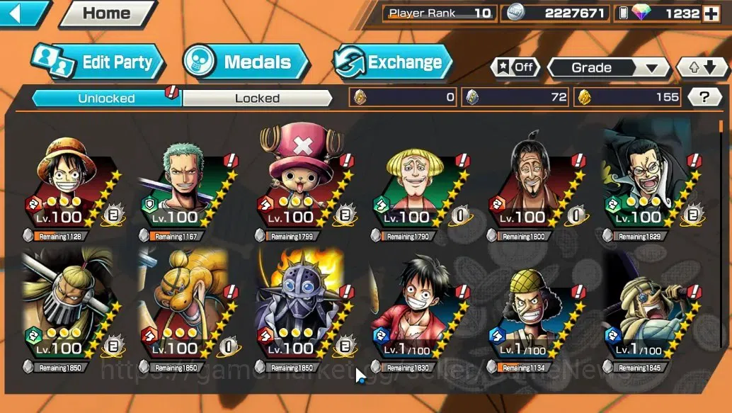 One Piece Bounty Rush Accounts Global |4 EX |Legendary Hero Garp, Flame Emperor S image 10