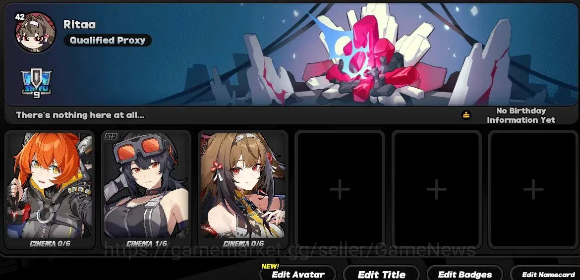 Zenless Zone Zero Accounts Starter ASIA|IK 42|S1 Ch6|2 Limited(Ye shunGuang+Sign,Orphie&Magnus)+2 STD[Nekoma,Grace]|2S 4