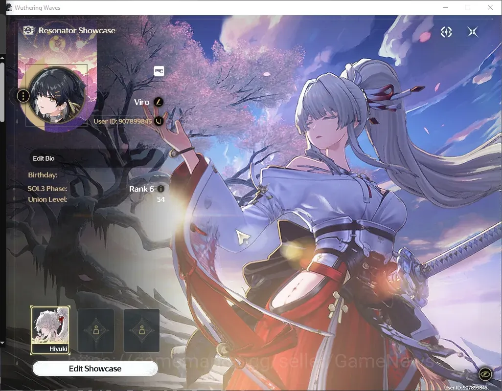 Wuthering Waves Accounts Starter SEA |UL 54|1 Limited (Hiyuki RC5 +Signature Weapon) +3 Standard Char|DB Lv 30|Female MC 1