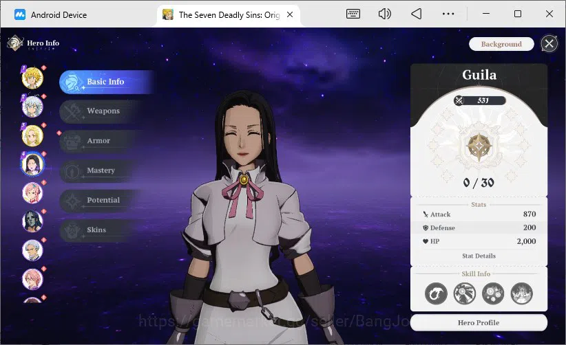 The Seven Deadly Sins: Origin Accounts EUROPE | Lv2 FreshStory | 3 SSR Meliodas, Elaine, Guila + SSR Selector Ticked and 7 3