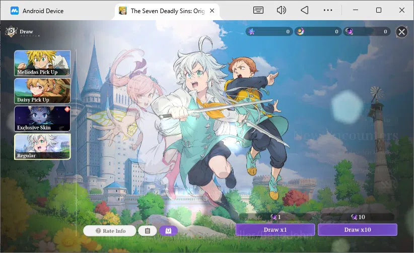 The Seven Deadly Sins: Origin Accounts EUROPE | Lv2 FreshStory | 3 SSR Meliodas, Elaine, Guila + SSR Selector Ticked and 7 6