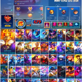 Mobile Legends: Bang Bang Accounts #4648 679 Skins | Franco King of Hell (LEGEND) | Gusion Cosmic Gleam (LEGEND) | Johnson