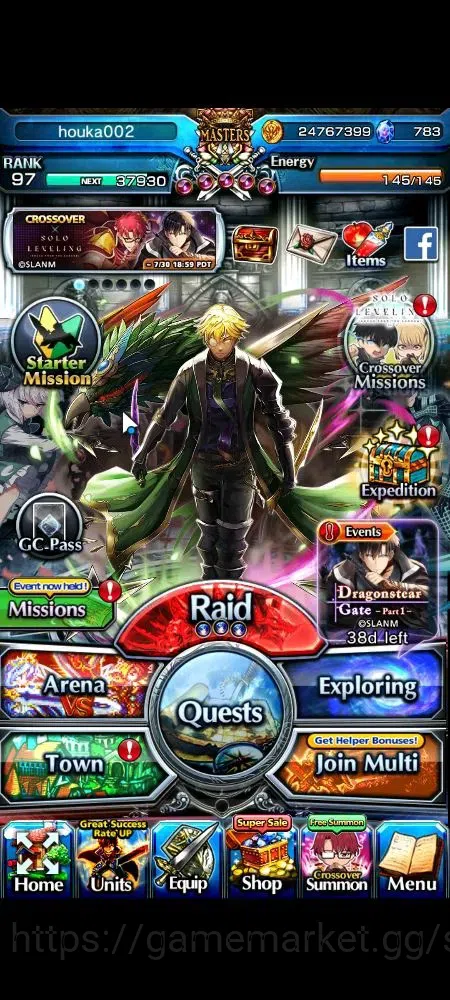 Grand Summoners Accounts Global|Rank 97|783 cc|13 Ascend+6 TW|Houka Inumuta image 1