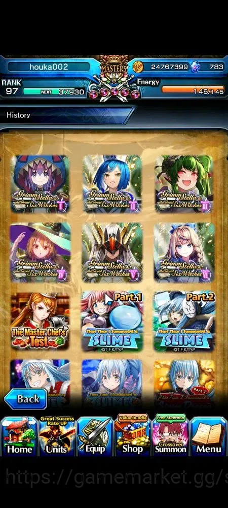 Grand Summoners Accounts Global|Rank 97|783 cc|13 Ascend+6 TW|Houka Inumuta image 10