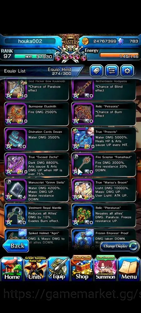 Grand Summoners Accounts Global|Rank 97|783 cc|13 Ascend+6 TW|Houka Inumuta image 12